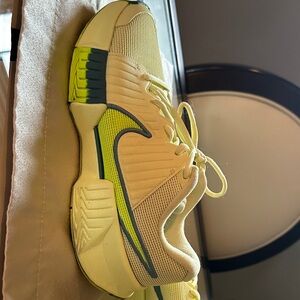 Nike Women's Athletic Sneaker in Light Yellow and Neon Green